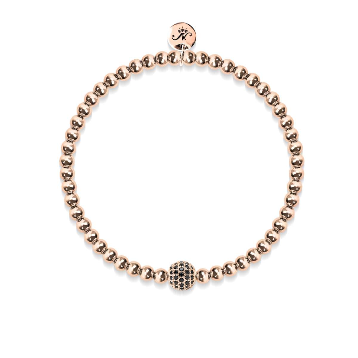 Charismatisch | 18 Karat Roségold | Schwarze Zirkonia-Kristalle | Ausdrucksarmband